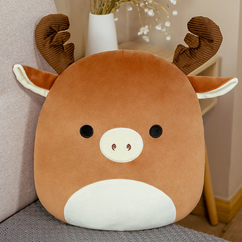 Cute Fat Fat Plush Toy Animal Doll Kawaii  Deer Pig Soft Pillow