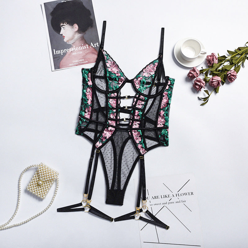 Complex Breasted Decorative Stitching Underwear Suspender Jumpsuit