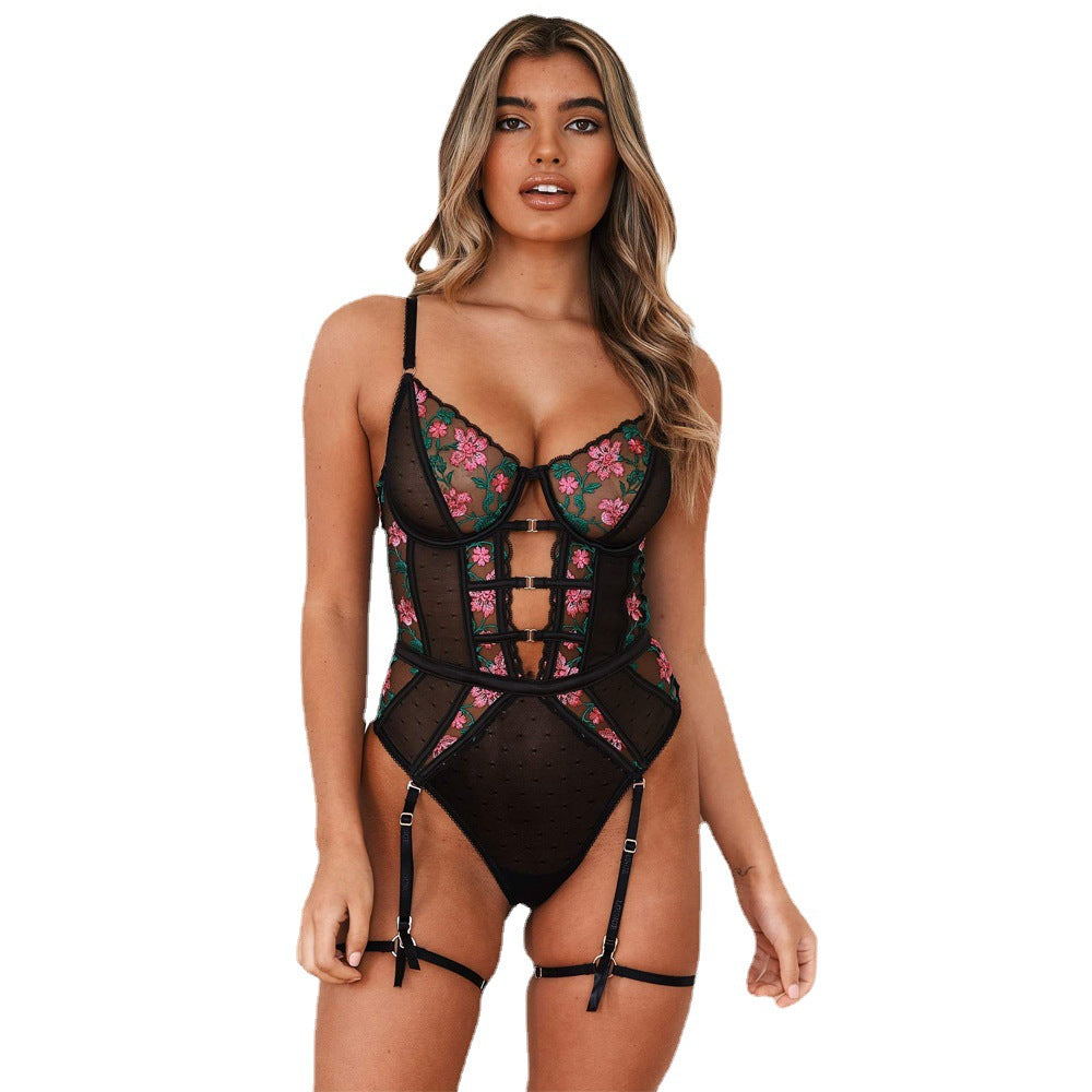 Complex Breasted Decorative Stitching Underwear Suspender Jumpsuit
