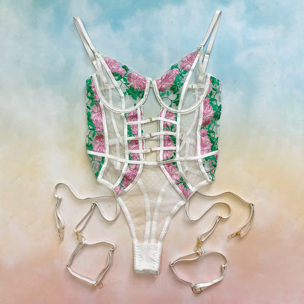 Complex Breasted Decorative Stitching Underwear Suspender Jumpsuit