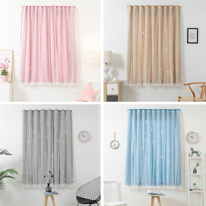 Curtain Self-adhesive Finished Shading Cloth Bay Window Bedroom Velcro
