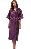 Women Silk Satin Long Wedding Bride Bridesmaid Robe Kimono