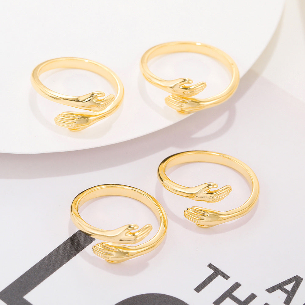 Hug Gesture Ring 18K Gold Preservation