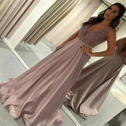 Deep V Sequin Dress High Waist DreIss Women Dress