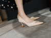Pointed Toe Stiletto High Heels Leather Pearl Korean Style Simple Single Shoes Women