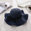 Women's Wavy Edge Big Brim Straw Hat Korean Travel