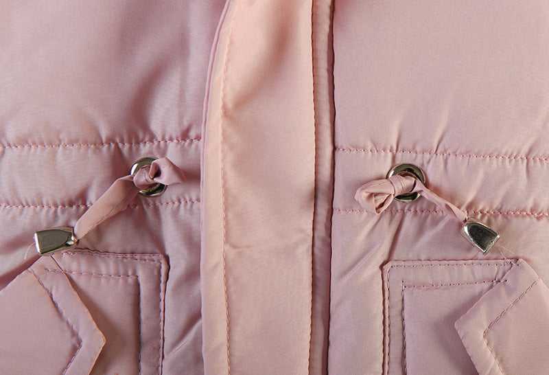 Girls' Long Hooded Cotton Coat