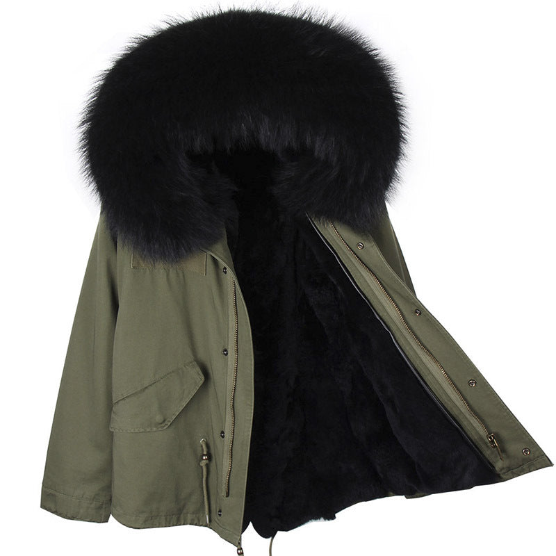 Loose short fur coat