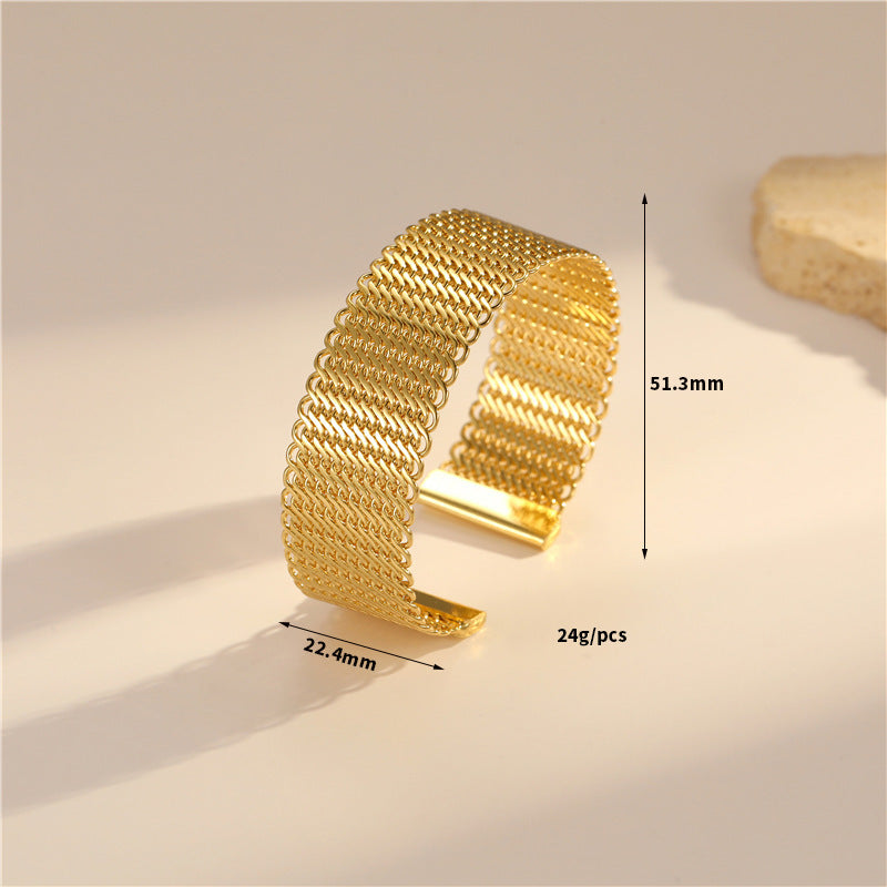 European And American Simple And Light Luxury Temperament Ring Open-ended Bracelet