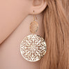 Womens Round Hollow Earrings Gold Filled Dangle Earrings Drop Earing Jewelry
