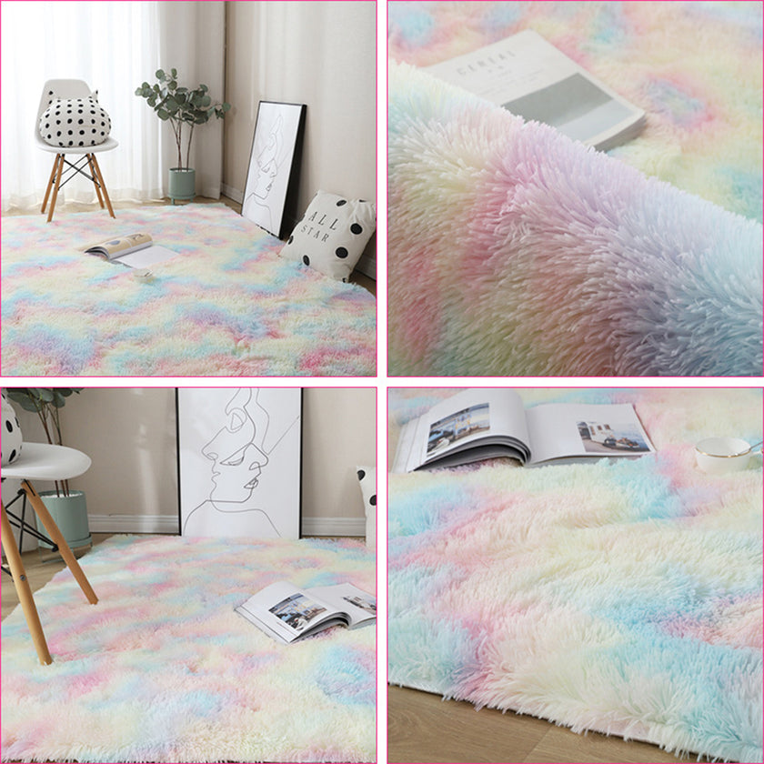 Tie-dyed plush carpet