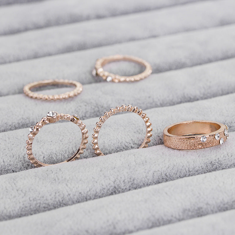 Jewelry Rose Gold Stackable Diamonds Set Of Five Sets Of Rings BohemiaJ