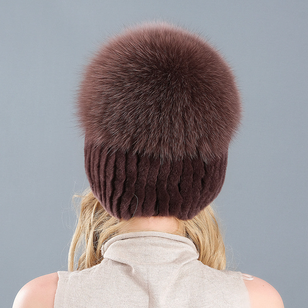 Korean Style Knitted Earmuffs Straw Hat Women