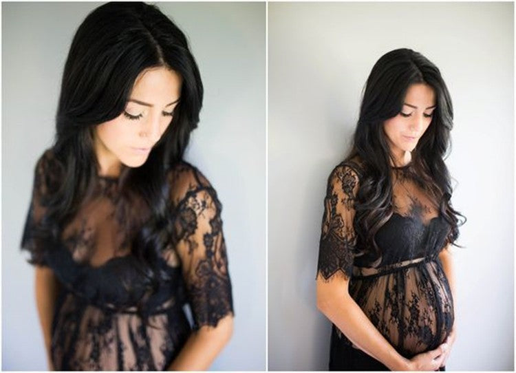 Lace hook flower maternity skirt