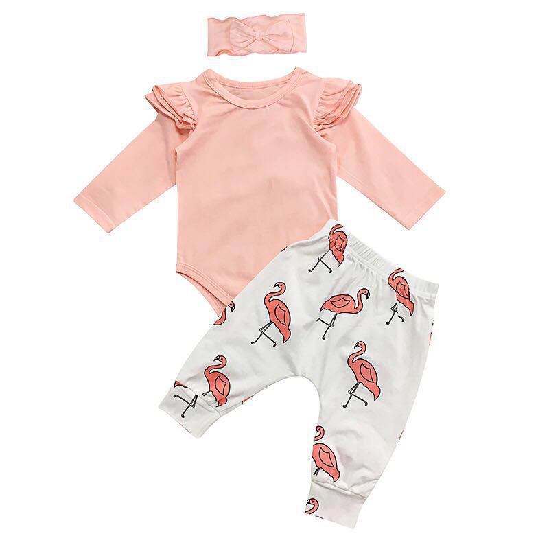 Cute Baby Girl Clothes Toddler Kids Tops Leggings Headband 3pcs