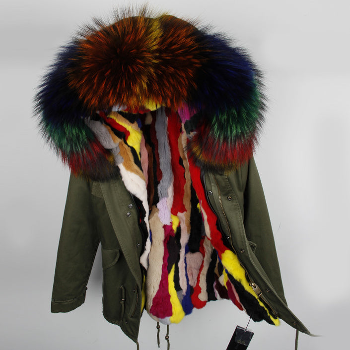 Loose short fur coat