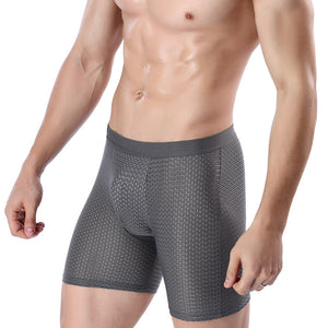 Men's Ice Silk  Mesh Lengthened Boxer Underwear
