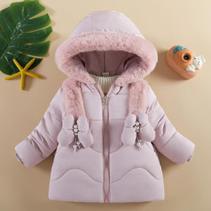 Children's Winter Coat For Girls Aged 1 To 6 Plus Velvet Thickening