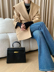 French Cape Style Full Hand Sewing Tribute Needle Small Hooded Wool Reversible Woolen Coat