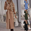 Solid color belt classic long Nizi coat coat