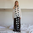 Plush Mink-like Striped Thin And Narrow Decoration Small Scarf Women