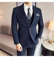 Men's Business Formal Striped Three-piece Suit