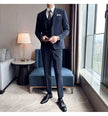 Men's Business Formal Striped Three-piece Suit