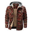 Men Warm Jacket Fleece Lining Lumberjack Plaid Hooded Jackets Snap Button