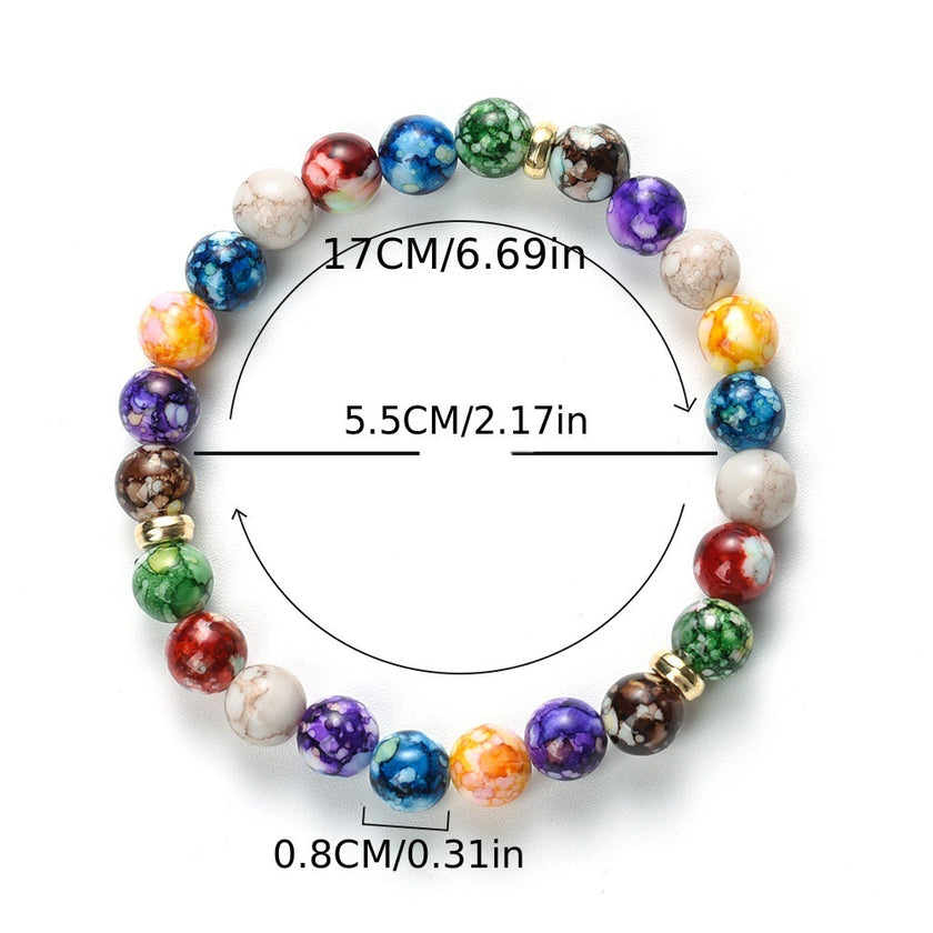 Colorful Bracelet Yoga Balance Energy Beads Volcanic Stone Bracelet
