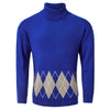 Men's Vintage Argyle Turtlenecks Sweater Thermal Knitted Pullover