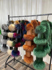 Elegant Bright Patent Leather Pattern Sheepskin Fashion Short Fox Fur Coat