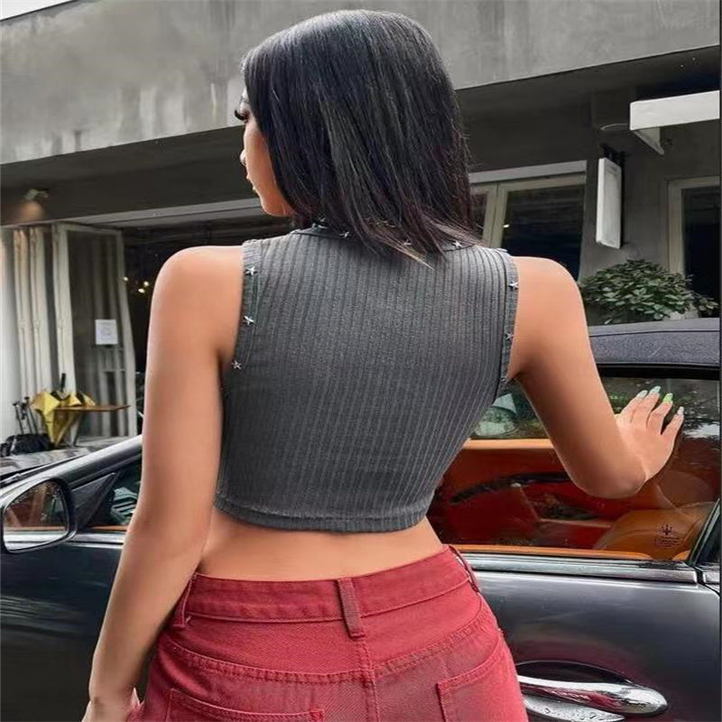 Vest Exposed Navel Sexy Push-up Top For Women