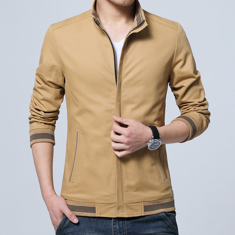 Casual Jacket Coat Men's Fashion Washed Pure Cotton Brand-Clothing Jackets Male Coats