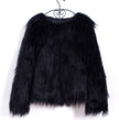 ladies fur coat long-sleeved women drift coat jacket wool coat V word collar