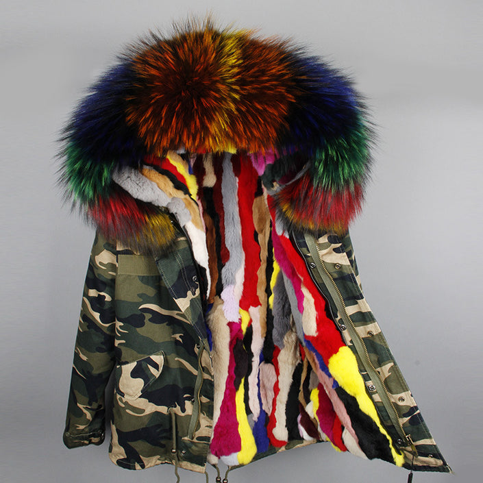 Loose short fur coat