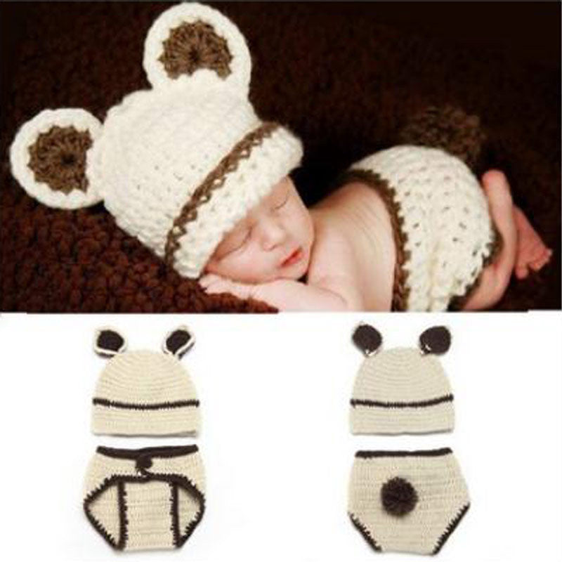 Wool knitted baby photo dress
