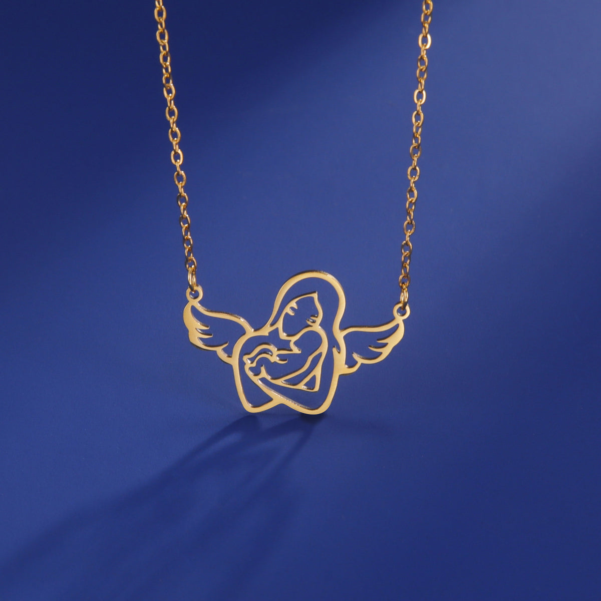 Cut Hollow Out Mother Bag Children's Shape 304 Material Stainless Steel Necklace