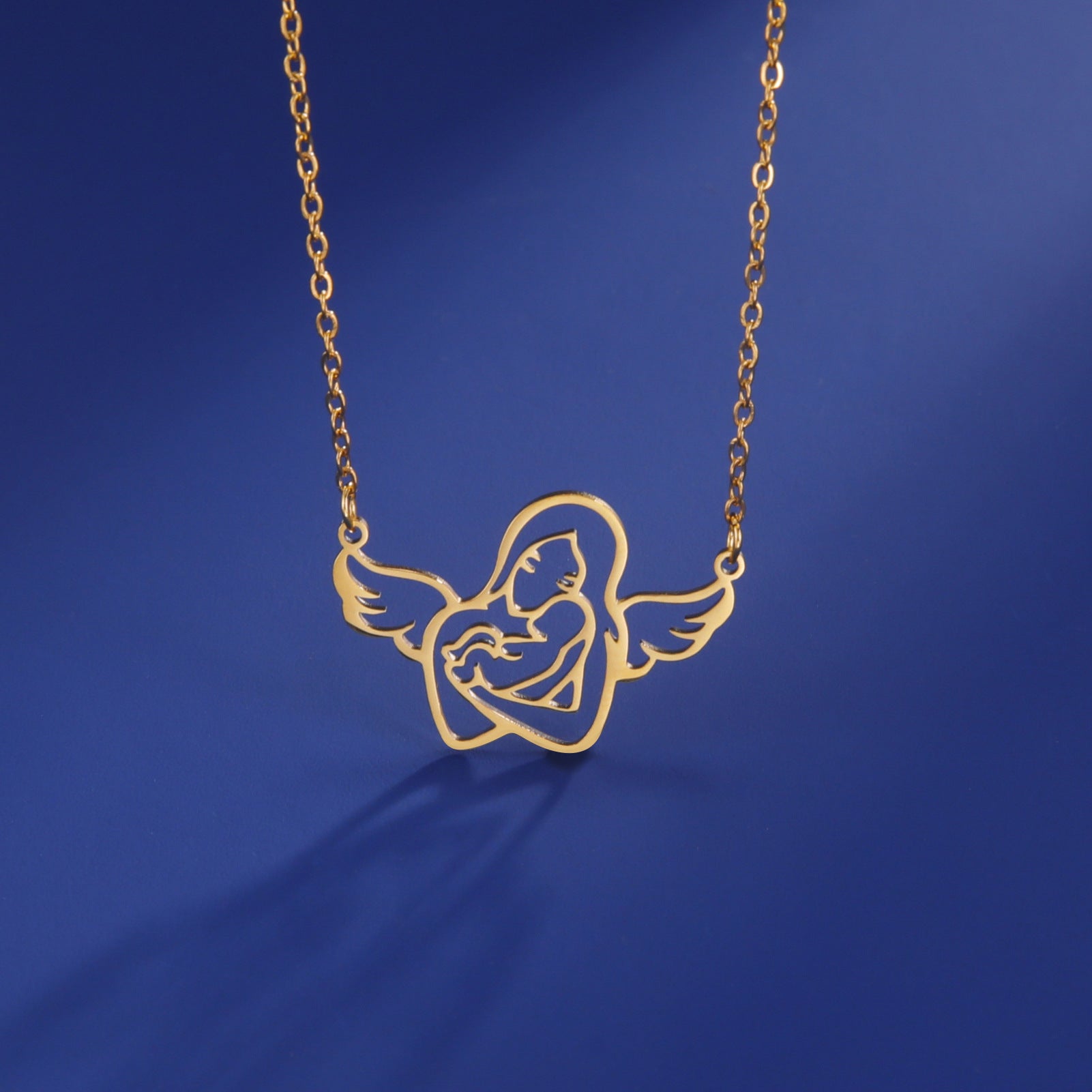 Cut Hollow Out Mother Bag Children's Shape 304 Material Stainless Steel Necklace