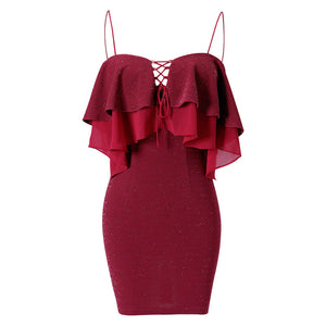 Strap dress red beach skirt