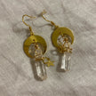 Natural Irregular Crystal Moon Star Earrings