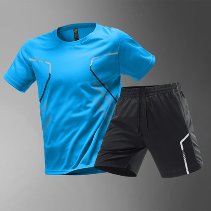 Men's T-shirts Sports Running T-shirt Color Block Men Quick-drying Breathable Short Sleeve Round Neck Active Tee Outdoor Workout