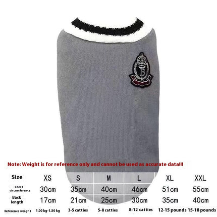 Cat Clothes Warm British Shorthair Blue Cat Silver Gradual Layer College Style Winter Clothes Puppy Supplies