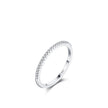 Sterling Silver Simple Row Diamond Ring Women