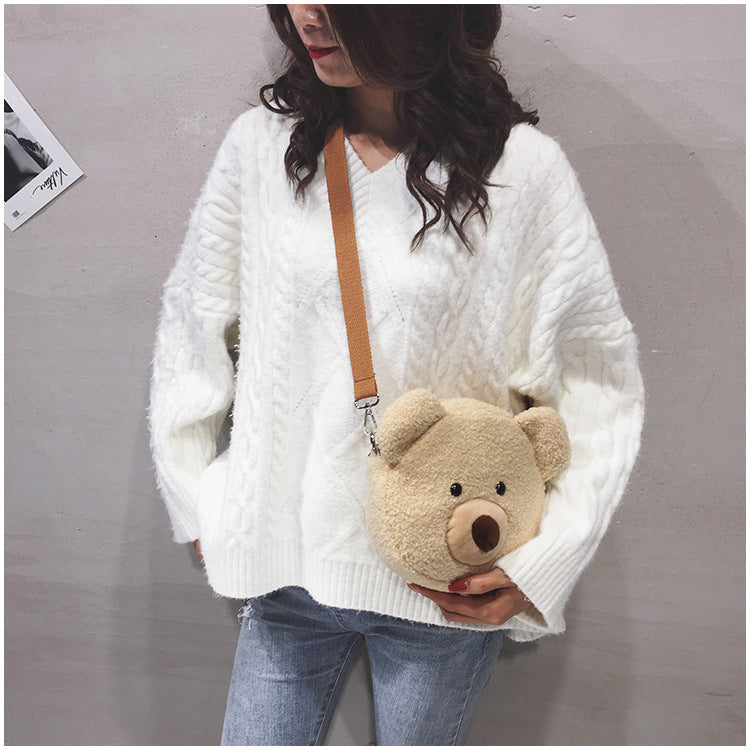 Cartoon doll bear plush bag