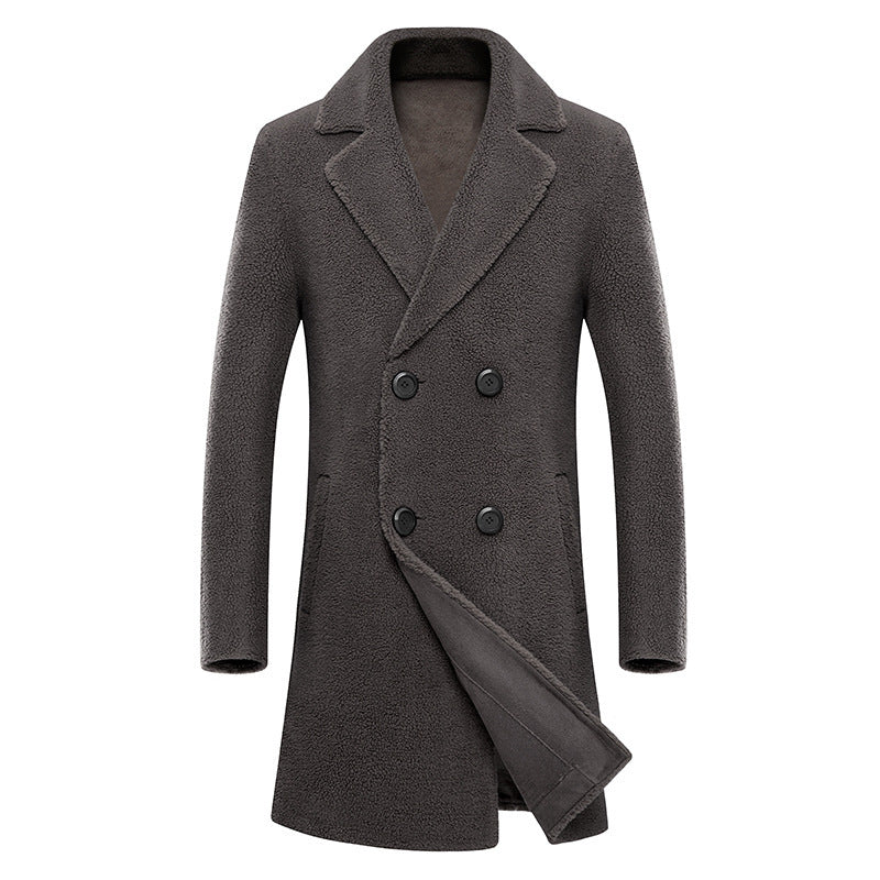 Double-breasted fur coat