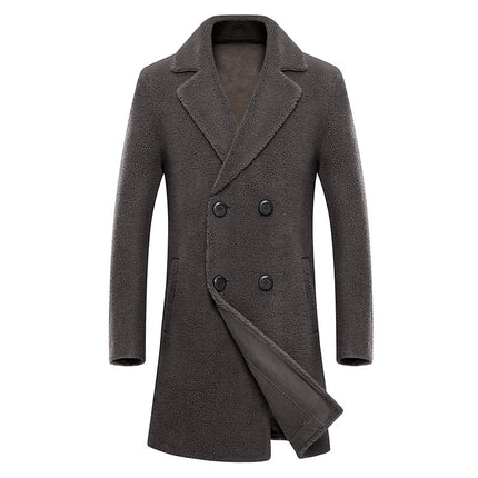 Double-breasted fur coat