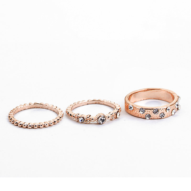 Jewelry Rose Gold Stackable Diamonds Set Of Five Sets Of Rings BohemiaJ