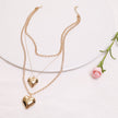 Vintage MultiLayer Heart Pendants Necklaces For Women Gold Geometric Punk Necklace New Design Wedding Jewelry Girlfriend Gifts