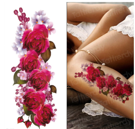 The Other Side Flower Tattoo Stickers Waterproof Tattoo