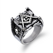 Masonic rings for men gold sun moon making Punk handmade high polished silver jewelry for man